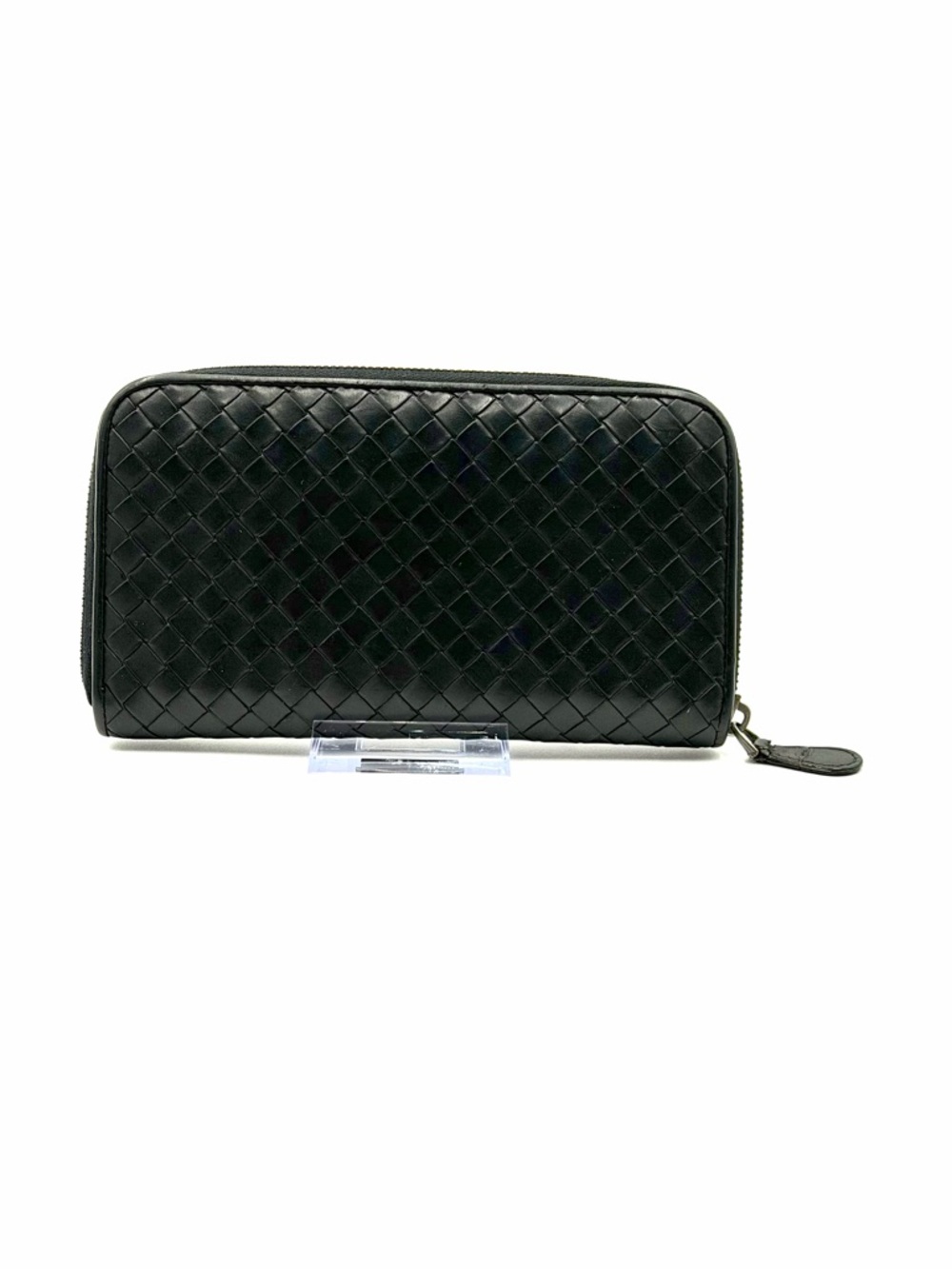 Bottega Veneta Black Intrecciato Zip Around Long Wallet Made in Italy